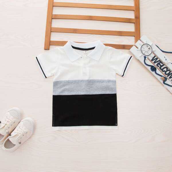 

Toddler Boys Cut And Sew Polo Shirt, Multicolor