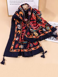 EMERY ROSE Geometric Print Scarf - Multicolor - View 1