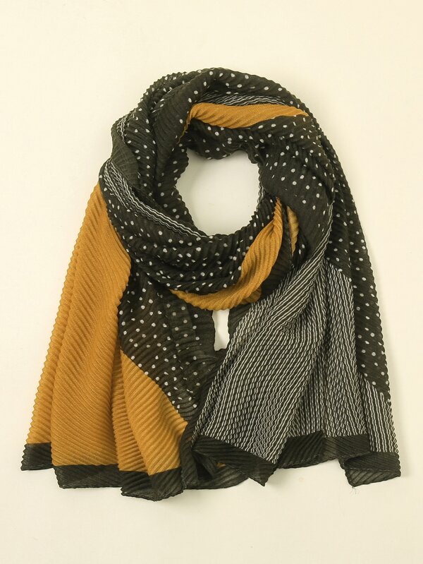 1 pieza Accesorios de mujer Bufanda con diseño geométrico de lunares de moda