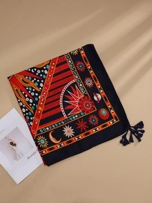 EMERY ROSE Geometric Print Scarf - Multicolor - View 2