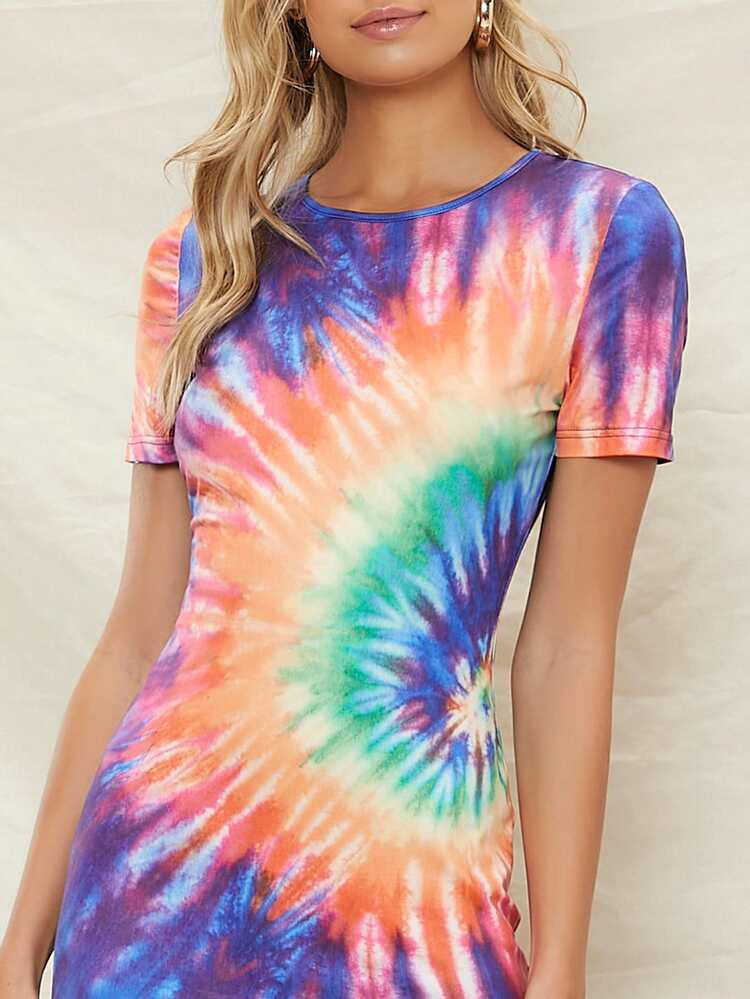 SHEIN Vestido de tie dye - Multicolor - Añade 5