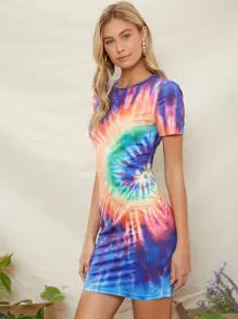 SHEIN Vestido de tie dye - Multicolor - Ver 1