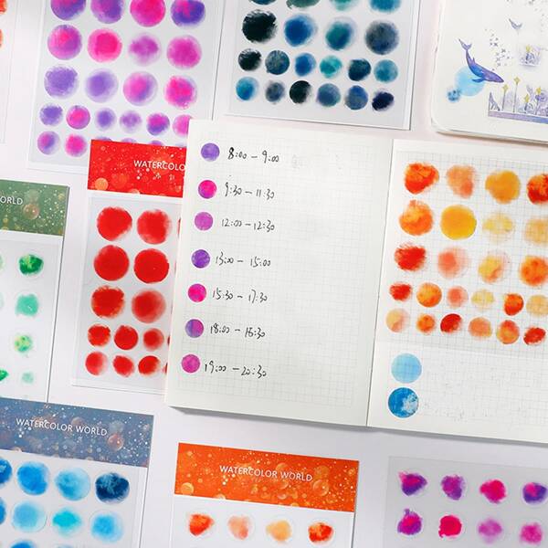 

2sheets Circle Pattern Random Sticker, Multicolor