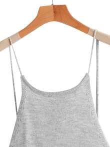 SHEIN EZwear 十字交叉繫帶針織上衣 - 淺灰色 - 查看 3
