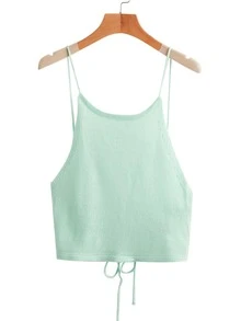 SHEIN EZwear 十字交叉繫帶針織上衣 - 薄荷藍 - 查看 2