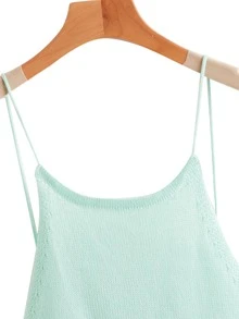 SHEIN EZwear 十字交叉繫帶針織上衣 - 薄荷藍 - 查看 3