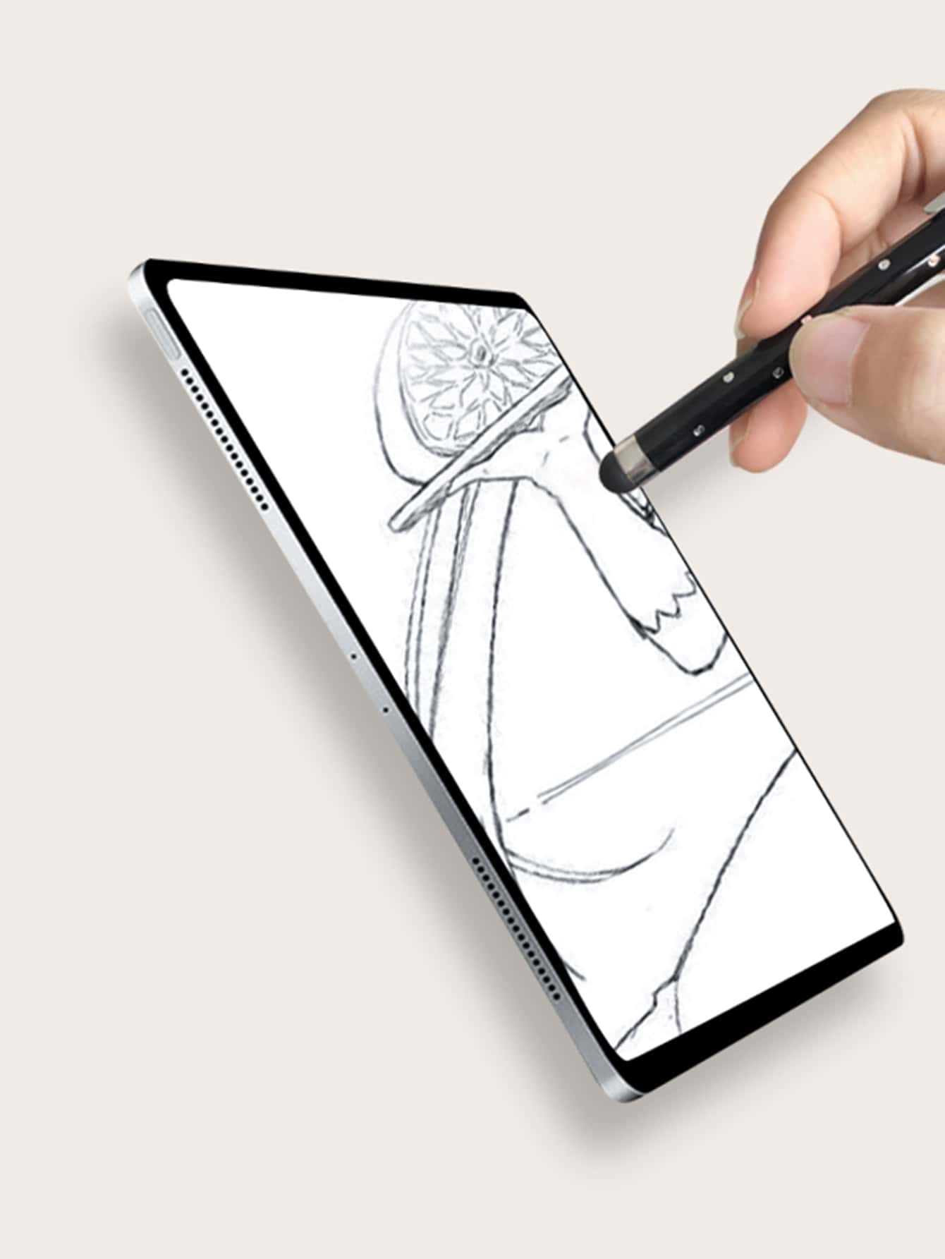 Lápiz stylus con tachuela - Negro - Ver 1