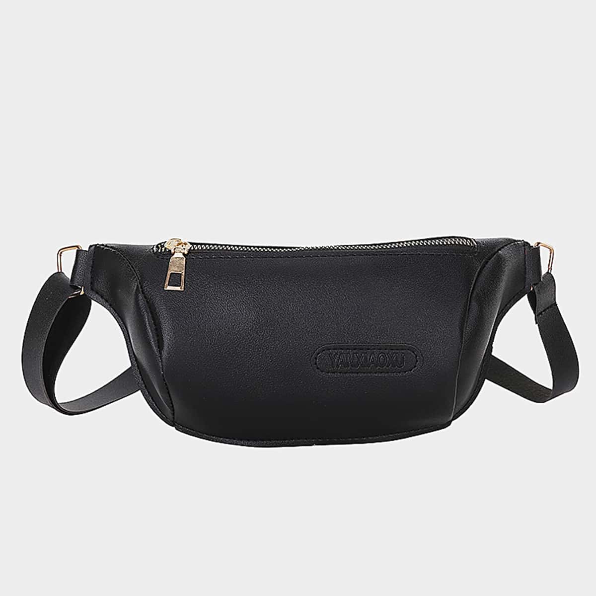 

Letter Zip Fanny Pack, Black