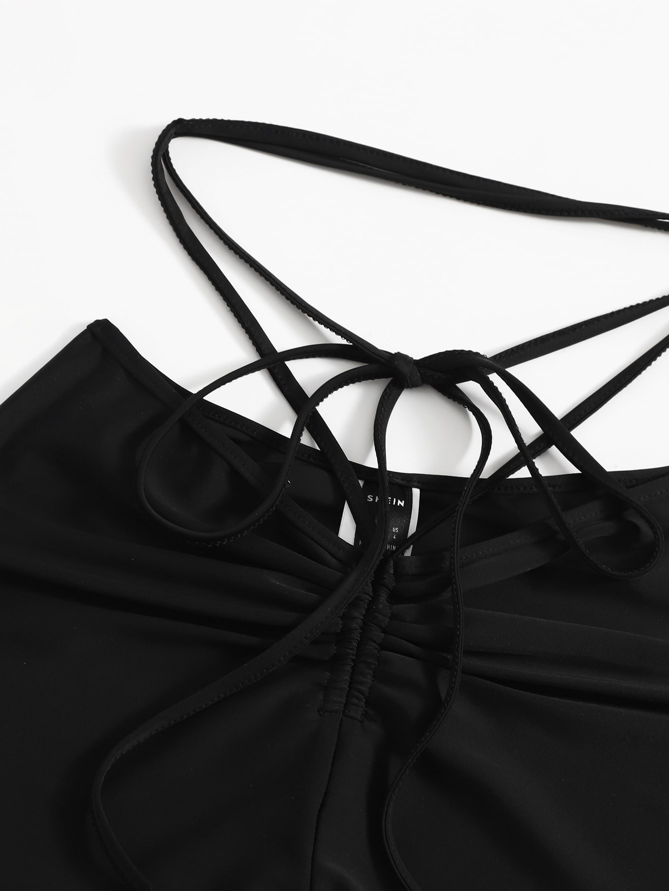 SHEIN EZwear Drawstring Detail Solid Biker Shorts SHEIN USA