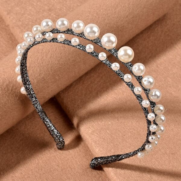 

Faux Pearl Decor Headband, Black