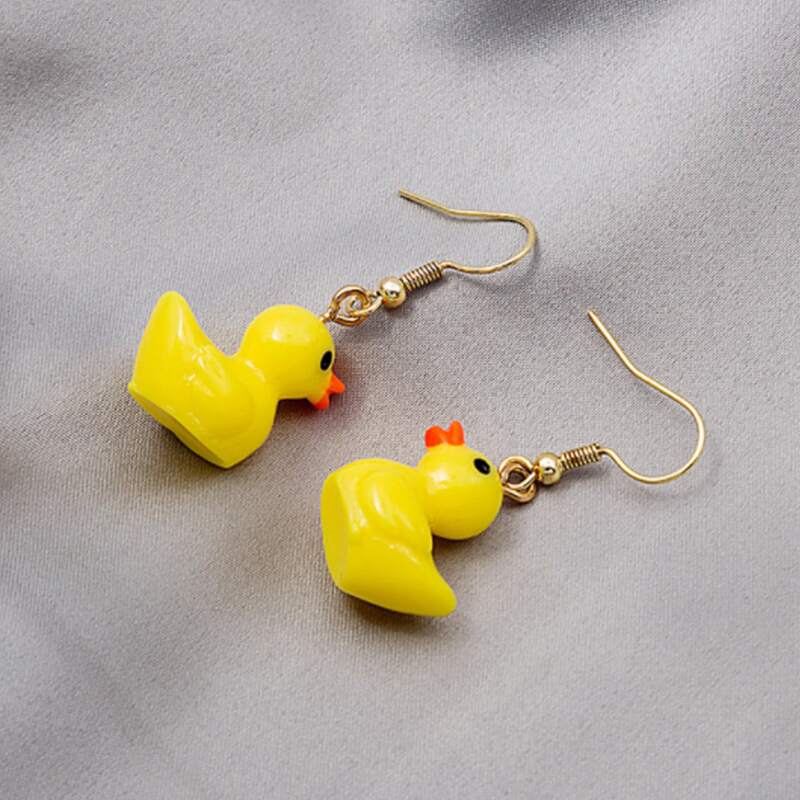 

Cartoon Duck Drop Earrings, Yellow