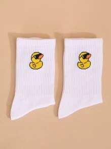 Calcetines con estampado de pato de dibujos animados