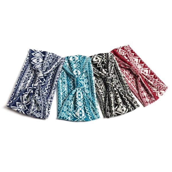 

4pcs Geometric Pattern Hair Band, Multicolor