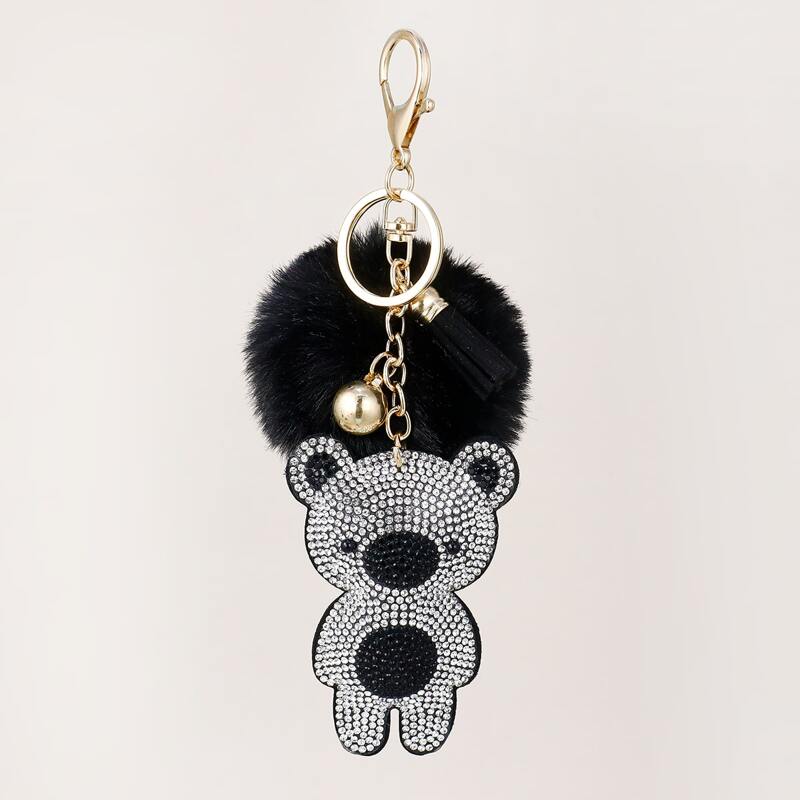

Pom-pom Pendant Keychain, Black