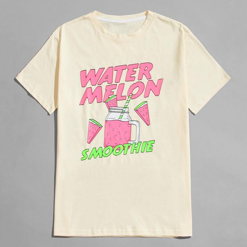 

Guys Letter Graphic Tee, Beige