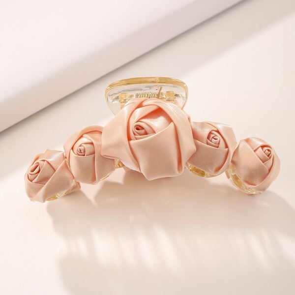 

Flower Decor Hair Claw, Pink