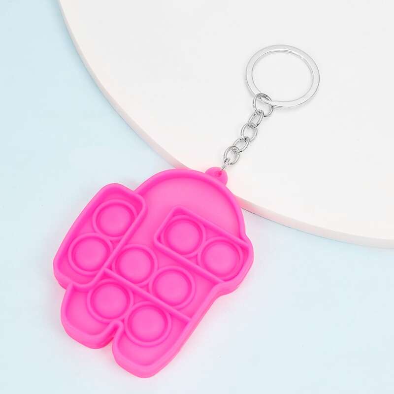 

Creative Stress Relief Keychain, Hot pink