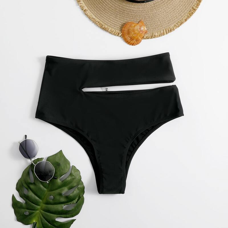 

Cut Out High Waisted Bikini Panty, Black