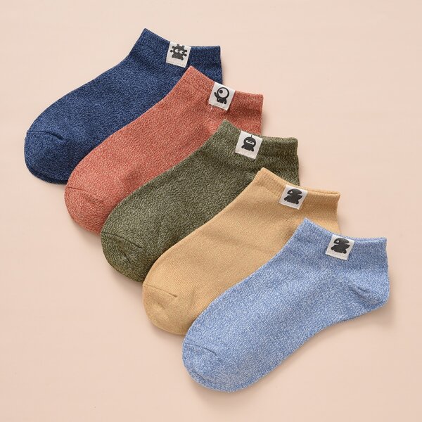 

5pairs Men Cartoon Graphic Socks, Multicolor