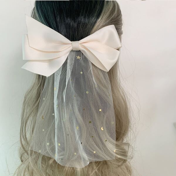 

Bow Knot Decor Hair Clip, Beige