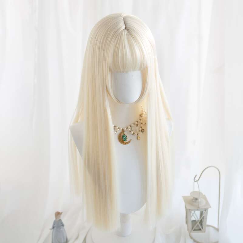 

Long Natural Wig With Bangs, Beige