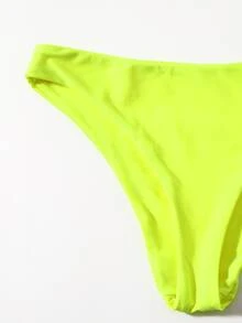 Conjunto de bikini con tirantes ajustables en tono verde lima fluorescente - Verde Lima - Ver 5