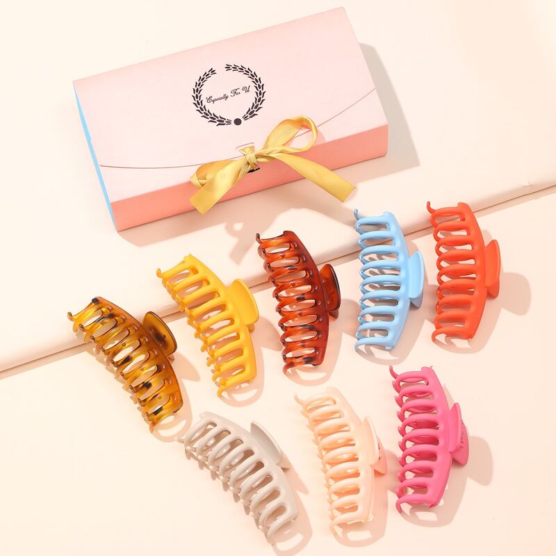 

8pcs Simple Hair Claw, Multicolor