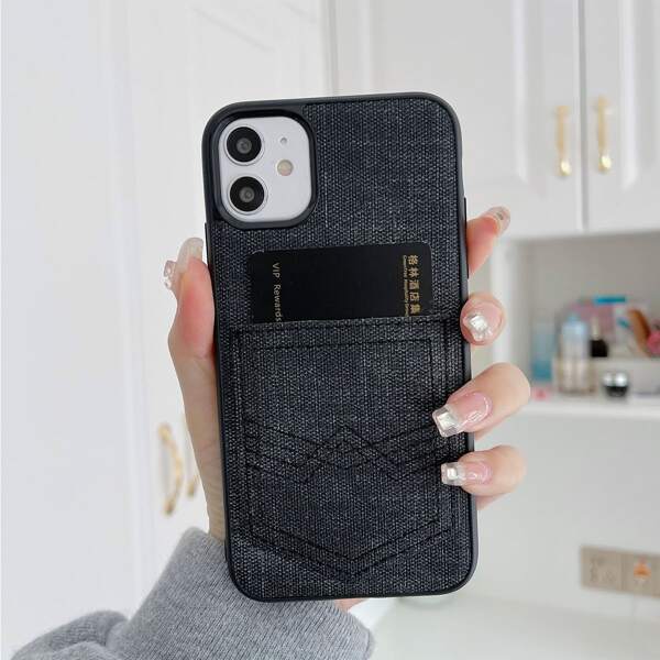 

Plain Phone Case With Card Holder, Dark grey