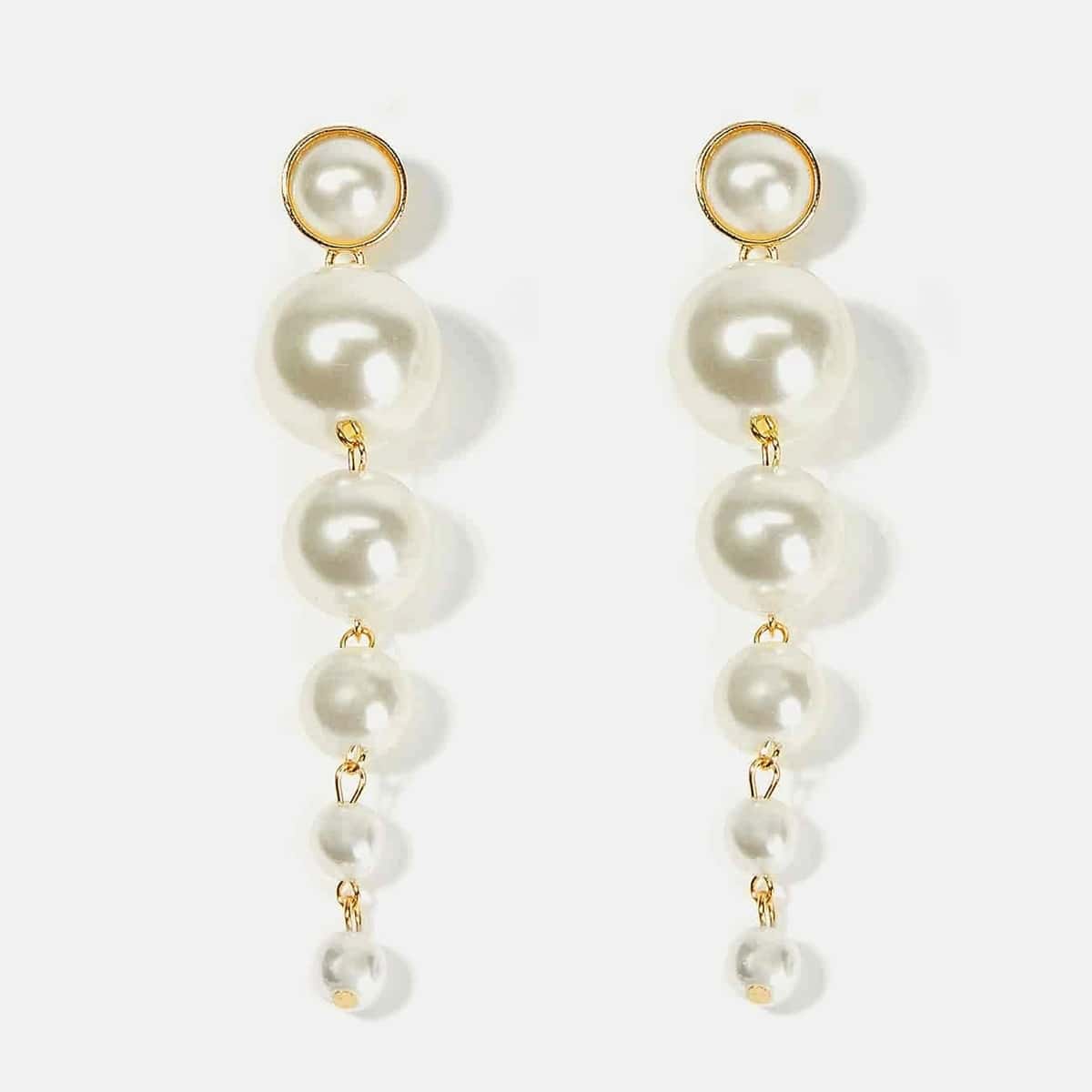 

Faux Pearl Drop Earrings, White