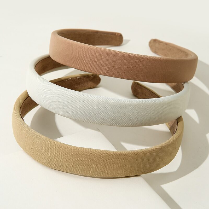 

3pcs Solid Hair Hoop, Multicolor