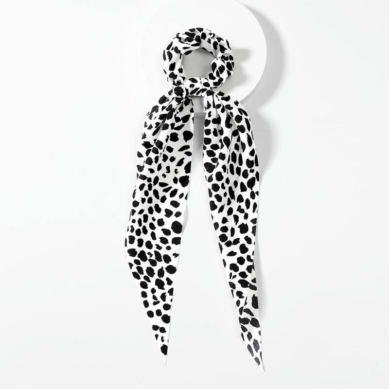 

Allover Graphic Hair Tie, Black and white