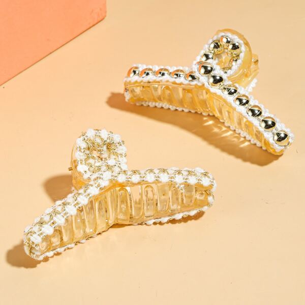 

2pcs Large Hair Claw, Multicolor