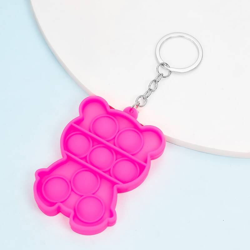 

Creative Stress Relief Keychain, Hot pink