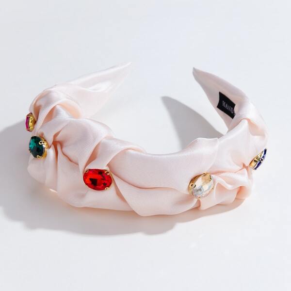 

Gemstone Decor Hair Hoop, Baby pink