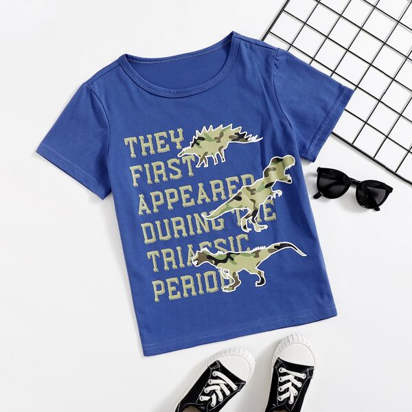 

Boys Cartoon & Slogan Graphic Tee, Blue