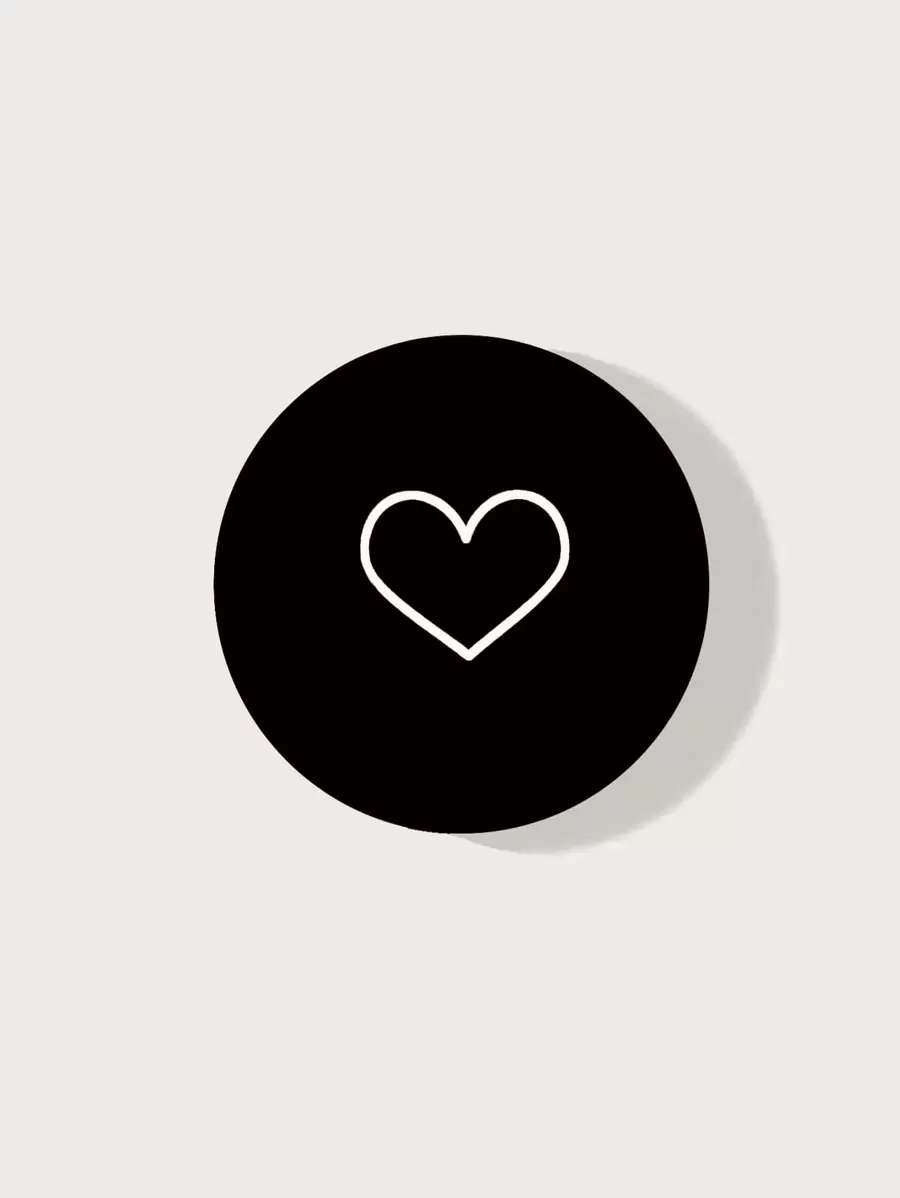 Heart Pattern Dial Stand-Out Phone Grip - Black - View 1