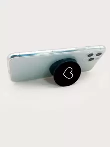 Heart Pattern Dial Stand-Out Phone Grip - Black - View 4