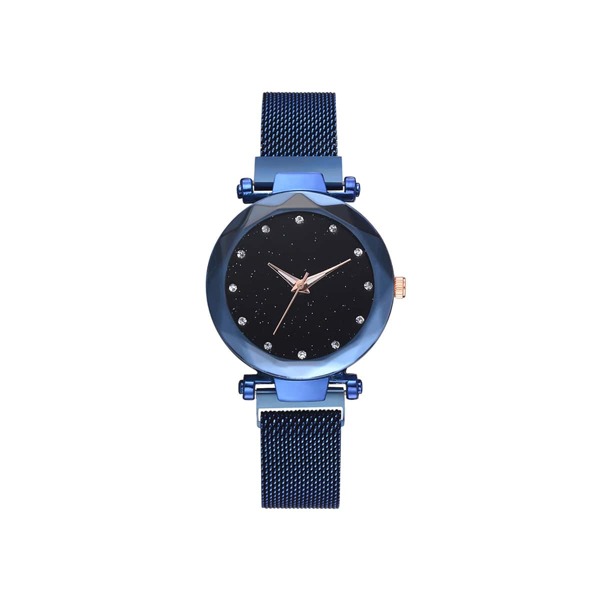 

Rhinestone Decor Starry Sky Dial Mesh Strap Quartz Watch