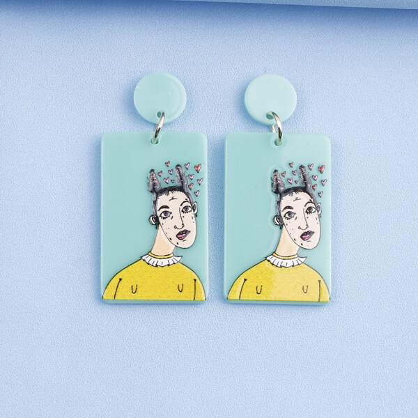 

Figure Graphic Geometric Drop Earrings, Multicolor