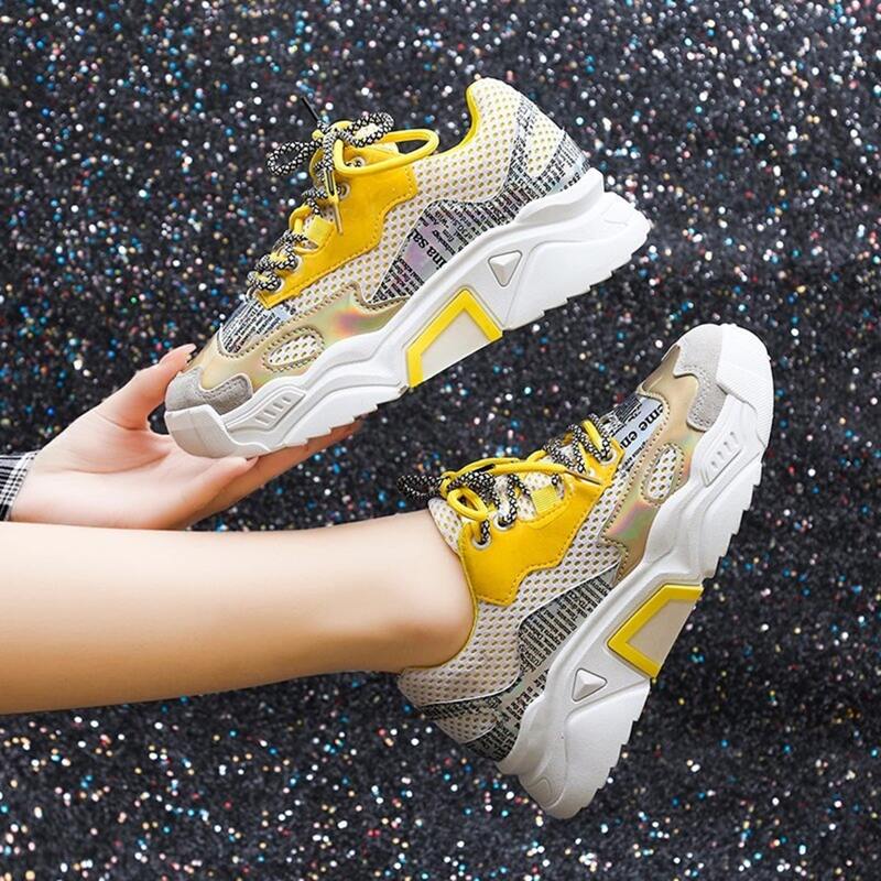 

Colorblock Letter Graphic Chunky Sneakers, Multicolor