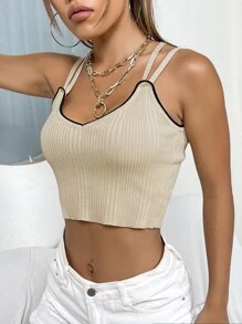 SHEIN Unity Knit ngọn Hội Chữ thập Giải trí - Lạc đà - Xem 4