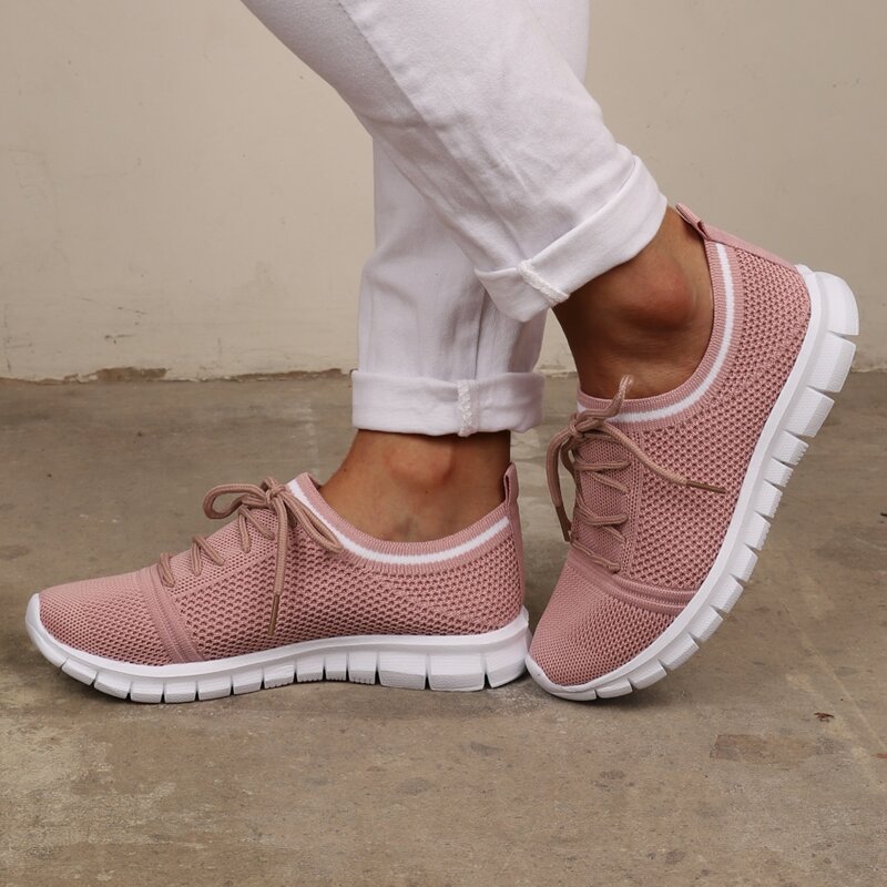 

Lace-Up Front Running Shoes, Pink