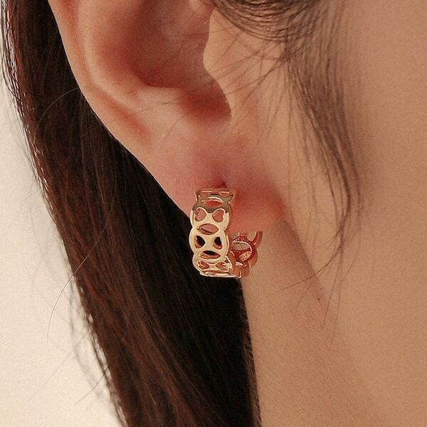 

Hollow Out Hoop Earrings, Gold