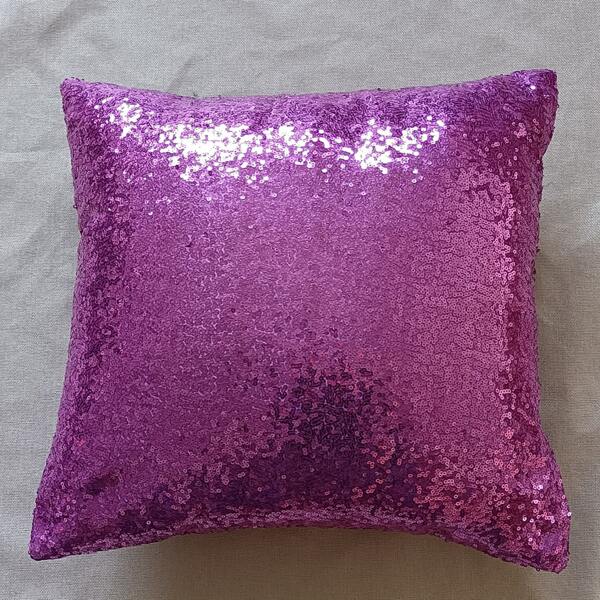

Sequin Decor Cushion Cover Without Filler, Purple