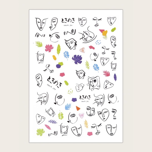 

1sheet Line Art Nail Art Sticker, Multicolor