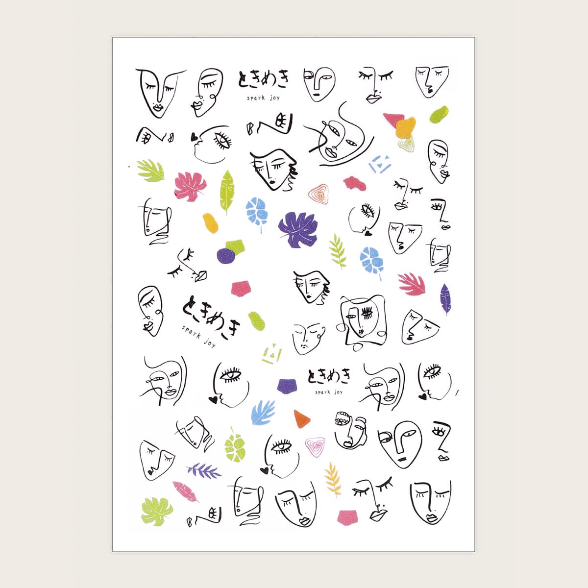 

1sheet Line Art Nail Art Sticker, Multicolor