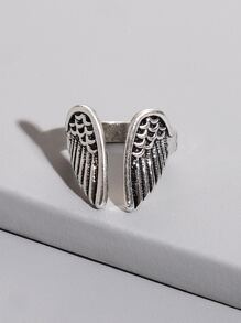 翅膀設計戒指 - 銀色 - 查看 2