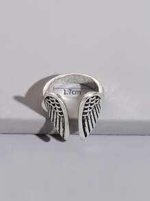 翅膀設計戒指 - 銀色 - 查看 3