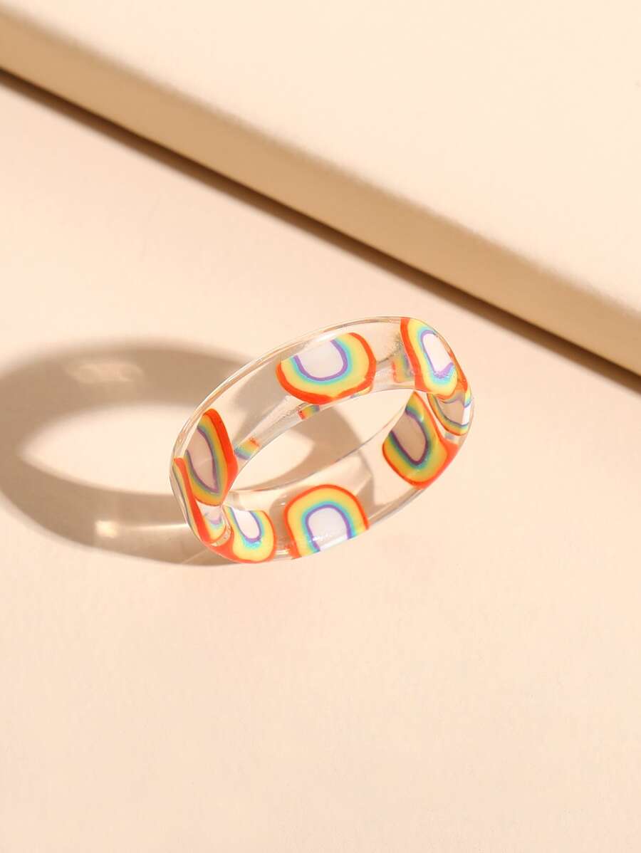 Graphic Resin Ring - Multicolor - View 1