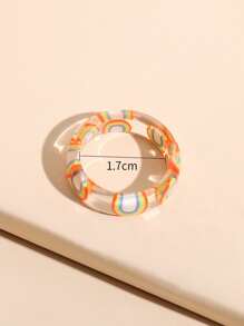 Graphic Resin Ring - Multicolor - View 3